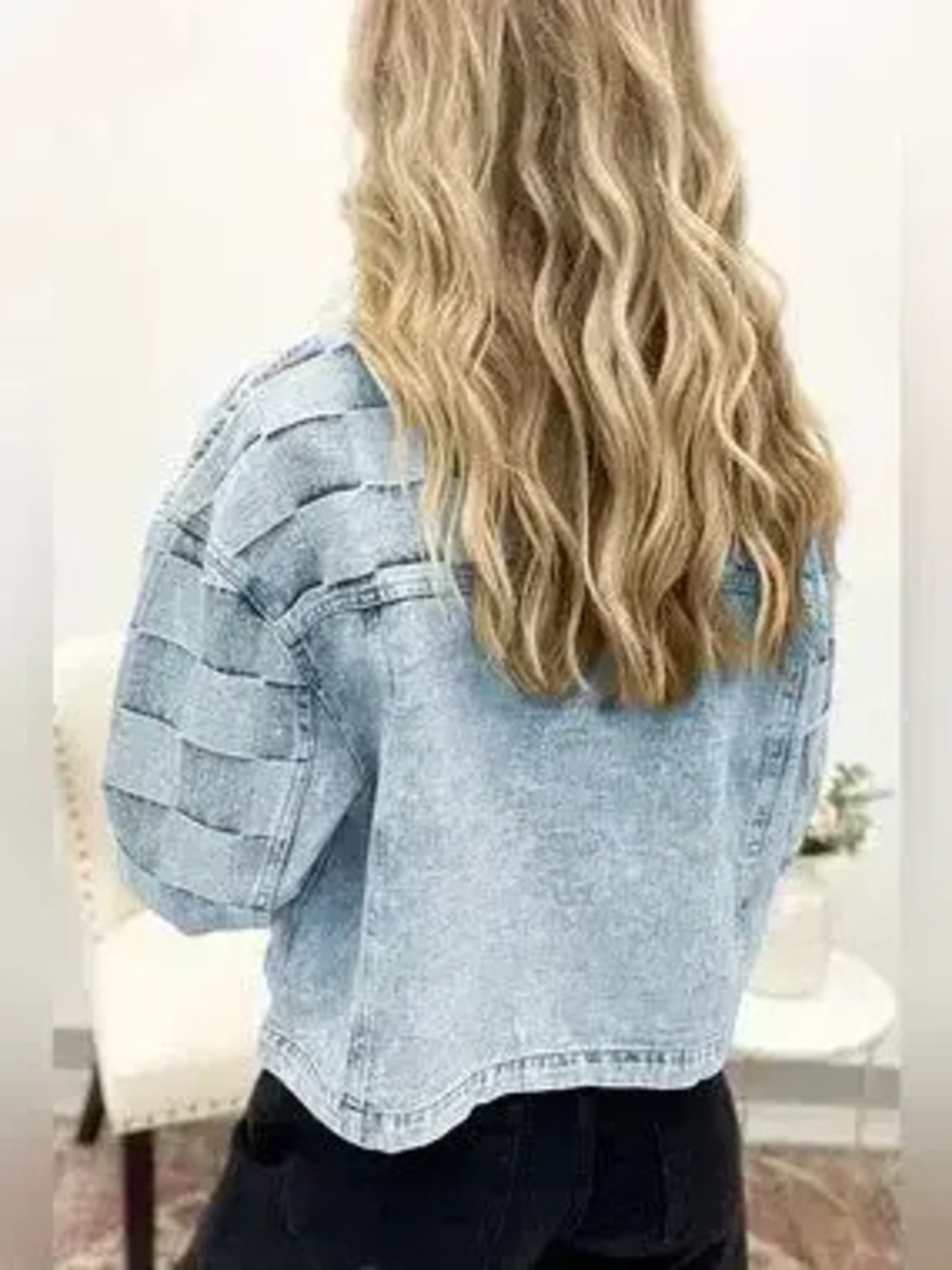 Button Up Wash Denim Jacket - Picture 2 of 4